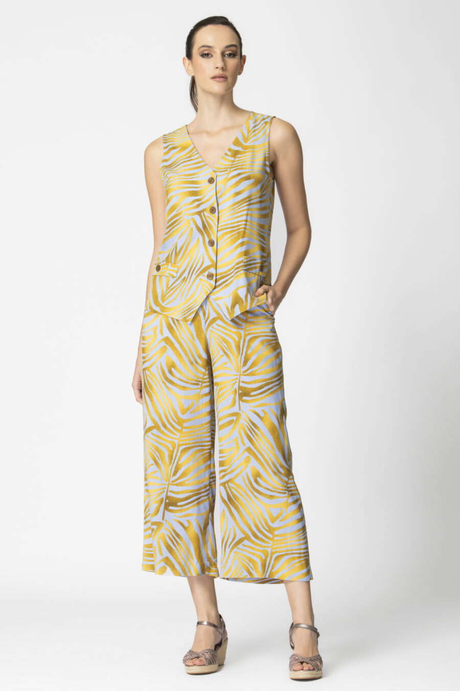 ΓΥΝΑΙΚΕΙΟ ΠΑΝΤΕΛΟΝΙ CULOTTE ΜΕ TROPICAL PRINT